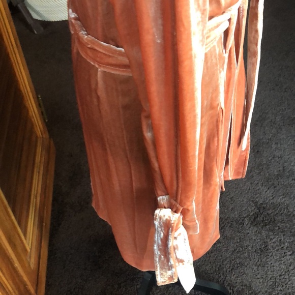 ALC Peach Velvet mid length trench coat - Picture 3 of 9